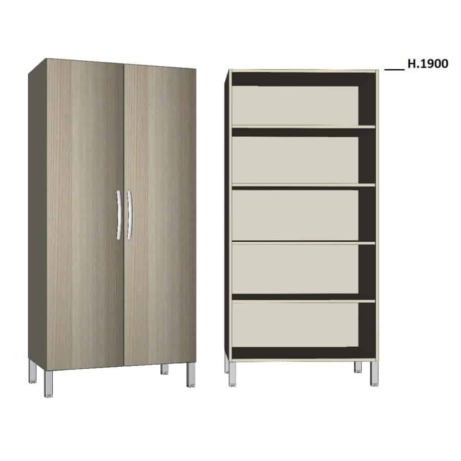 TE1530 - PATIENT WARDROBE (2 DOORS, 4 SHELVES) - Armadi