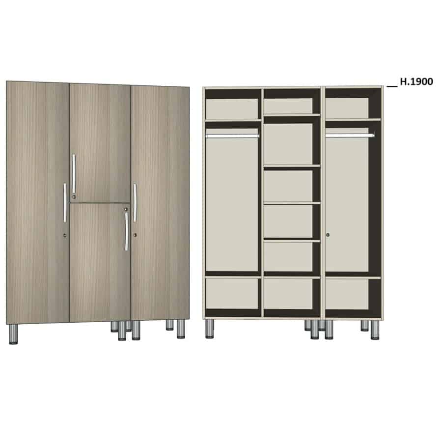 TE1570 - PATIENT WARDROBE (4 DOORS) – 2 PLACES - Armadi