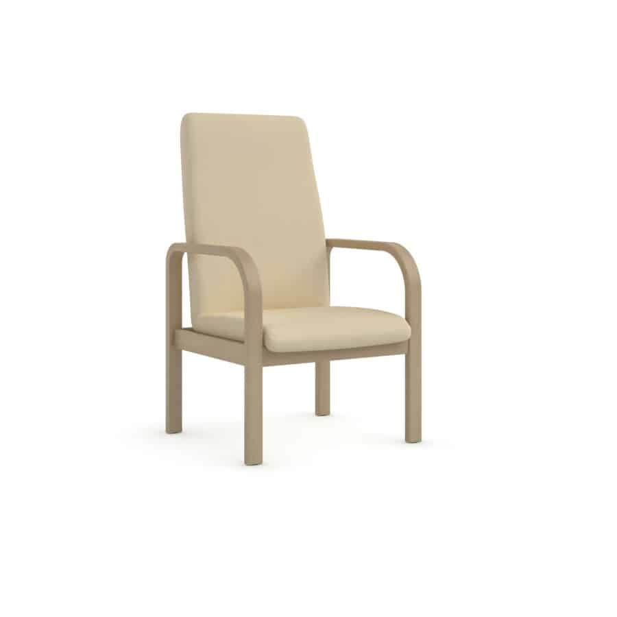 4000004 - WOODEN ARMCHAIR WITH FIXED HIGH BACKREST - SERIE-XLPA02