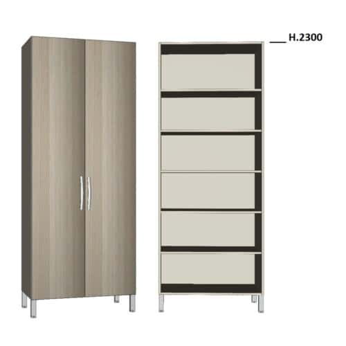 TE1730 - PATIENT WARDROBE (2 DOORS, 5 SHELVES) - Armadi