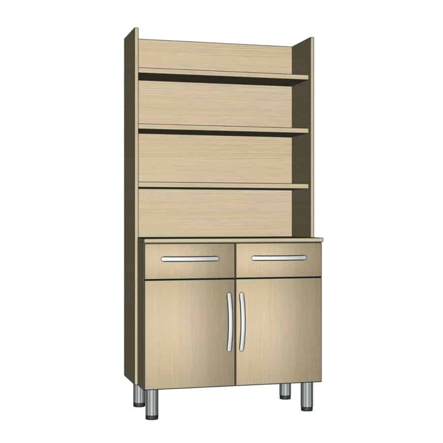 TE7050 - CREDENZA COPPIA ANTE + MENSOLE - Soggiorni e credenze