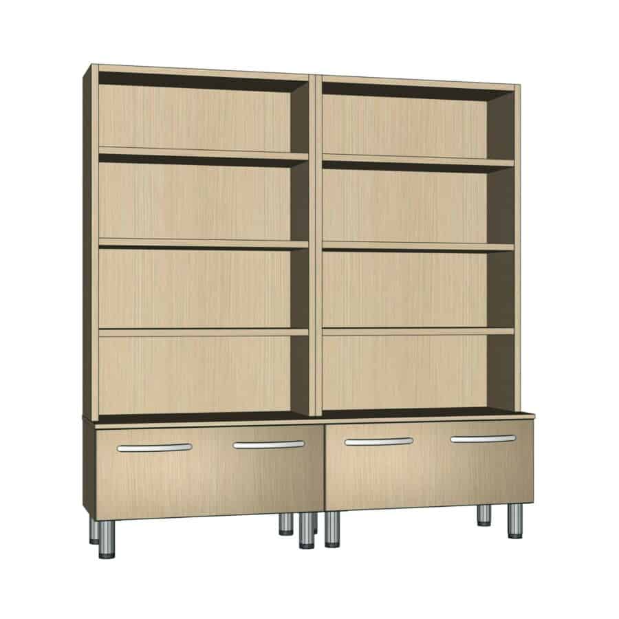 TE7120 - CREDENZA DOPPIA C.CASSETTONE E LIBRERIA - Soggiorni e credenze