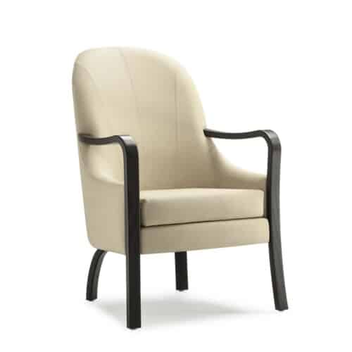TO400 - UPHOLSTERED ARMCHAIR W/WOODEN ARMRESTS - SERIE-TA