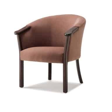 TO600 - UPHOLSTERED ARMCHAIR W/WOODEN ARMRESTS - SERIE-TA